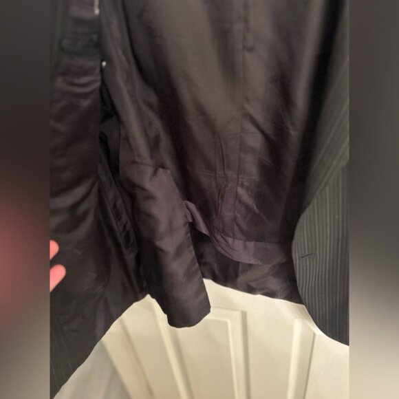 Brioni Augusto Black Pinstripe Suit Blazer Jacket Wool Silk Blend - Picture 6 of 10